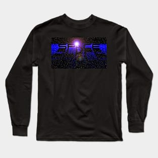 Space Design - Blue Long Sleeve T-Shirt